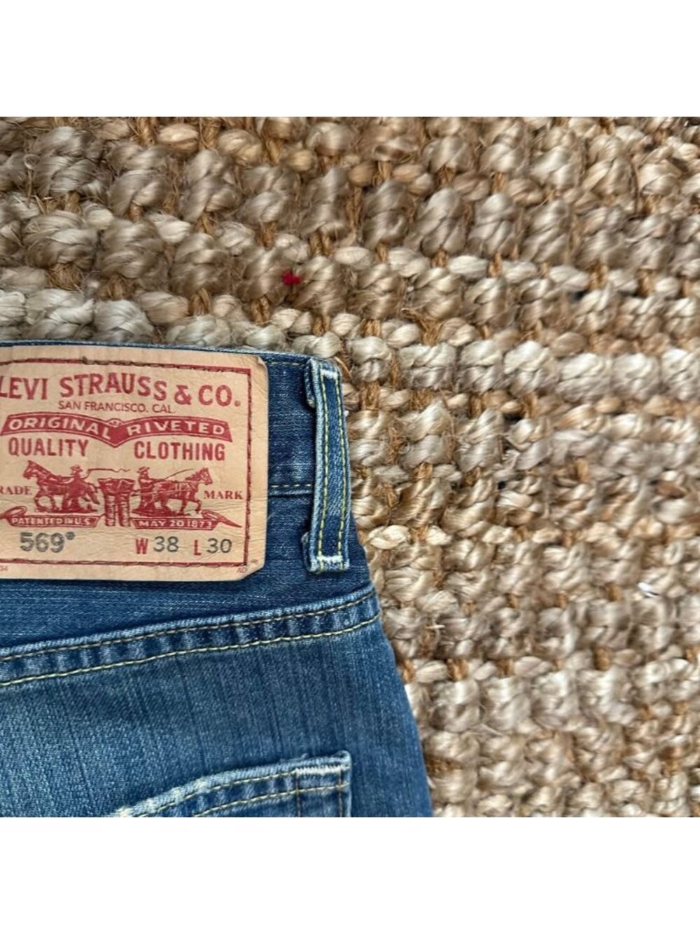 Levi's 569 Loose Straight Fit Men's Blue Denim Jeans Size W38 L30 100% Cotton